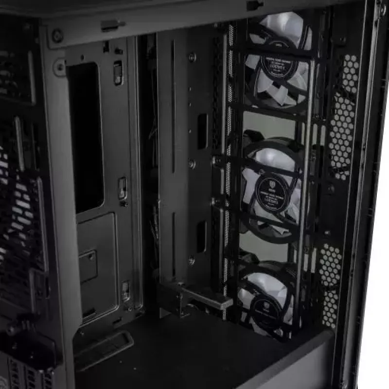 Caja de PC Kolink Observatory Z Midi Tower — compatible con ATX, 3x120 mm frontal, 1x120 mm trasero, 245×465×495 mm, negra