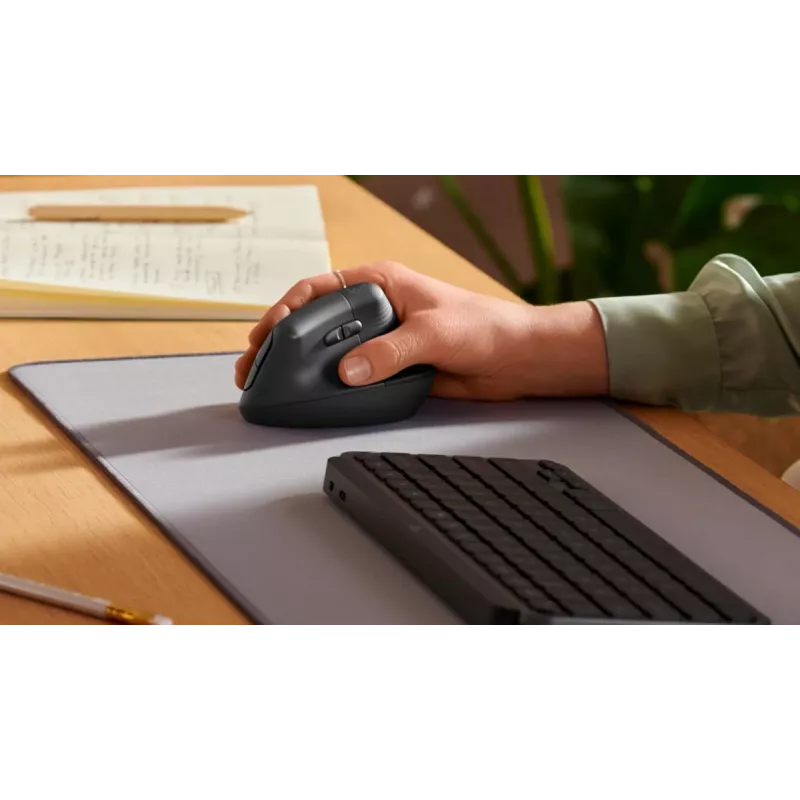 Ratón ergonómico vertical LOGITECH Lift - diestro - inalámbrico - negro grafito