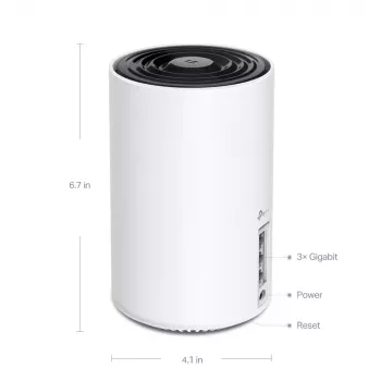 Router TP-LINK AXE5400 sistema Mesh Wi-Fi 6E — Tri-Band 2.4/5/6 GHz, cobertura de hasta 670 m², 3× LAN, 4 antenas internas