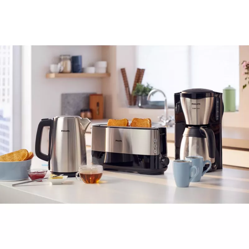 Cafetera de goteo Philips HD7548/20 Café Gaia, 1,2 l, 15 tazas, 1000 W, negra/metal
