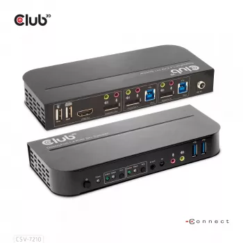 CLUB3D DisplayPort/HDMI KVM Switch para Dual DisplayPort 4K 60Hz