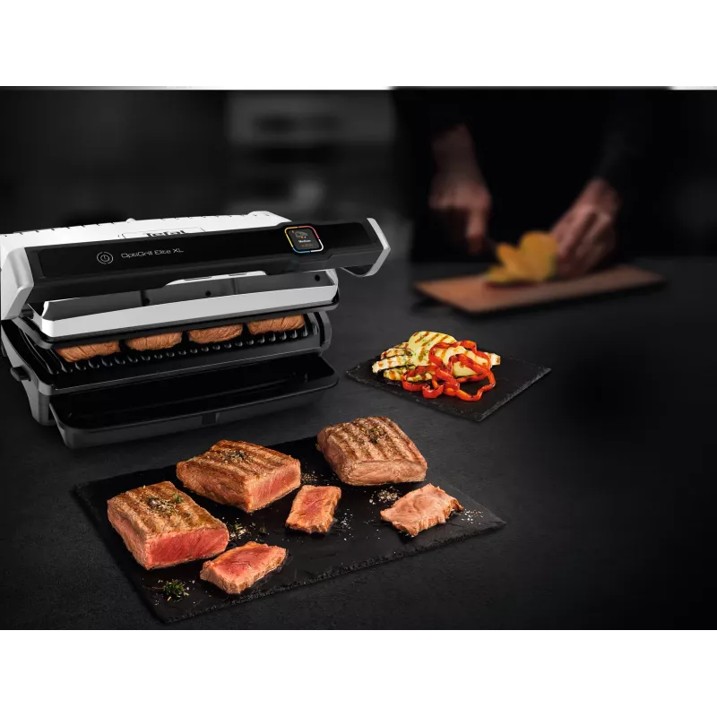 Parrilla de contacto Tefal OptiGrill Elite XL GC760D acero inoxidable 2200W