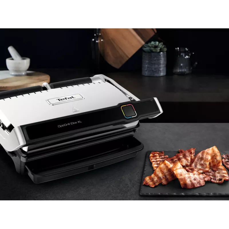 Parrilla de contacto Tefal OptiGrill Elite XL GC760D acero inoxidable 2200W