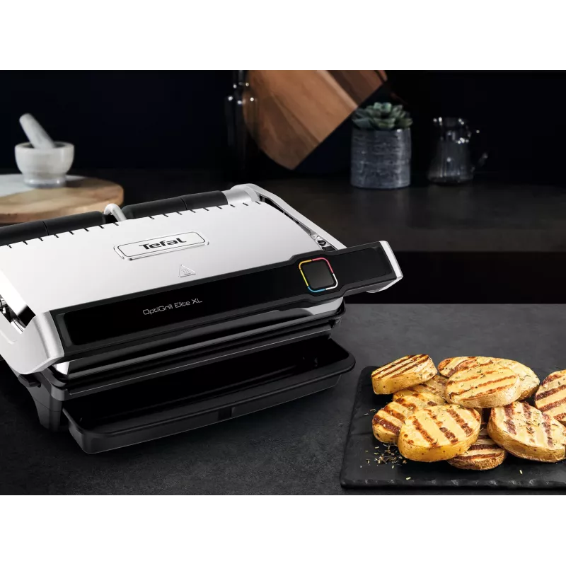 Parrilla de contacto Tefal OptiGrill Elite XL GC760D acero inoxidable 2200W