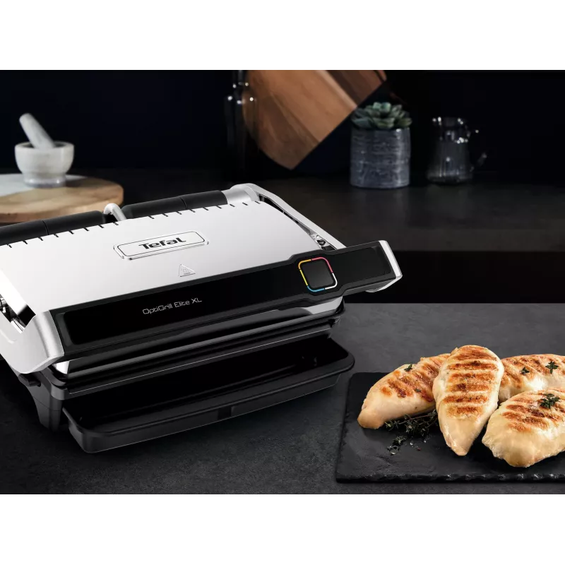 Parrilla de contacto Tefal OptiGrill Elite XL GC760D acero inoxidable 2200W