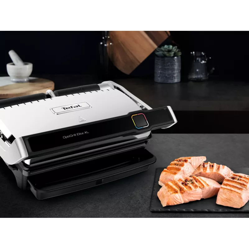 Parrilla de contacto Tefal OptiGrill Elite XL GC760D acero inoxidable 2200W
