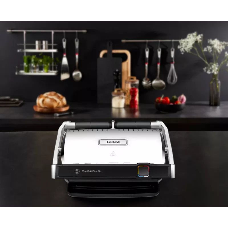 Parrilla de contacto Tefal OptiGrill Elite XL GC760D acero inoxidable 2200W