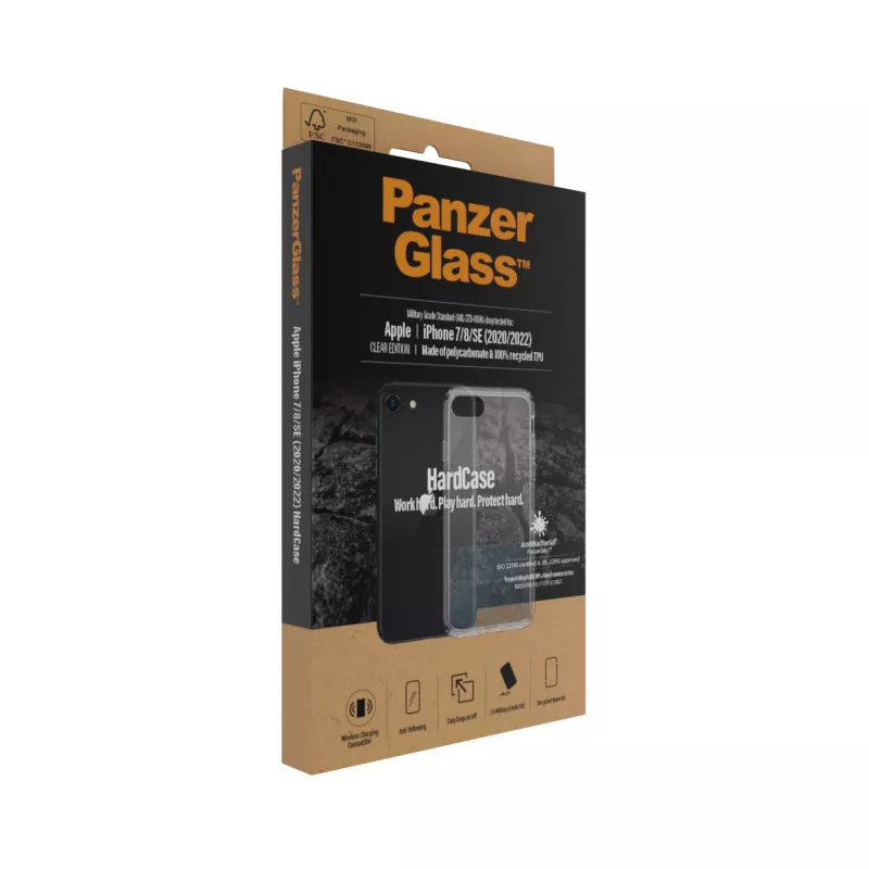 PanzerGlass ® HardCase iPhone SE (2020/2022) | 7 | 8, funda, Apple, Apple - iPhone SE 2022, Apple - iPhone SE 2020, transparente