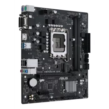 Placa base ASUS PRIME H610M-R D4 — Intel H610, LGA 1700, Micro ATX, DDR4, 2 DIMM (hasta 64 GB), M.2 y SATA III, USB Type-A