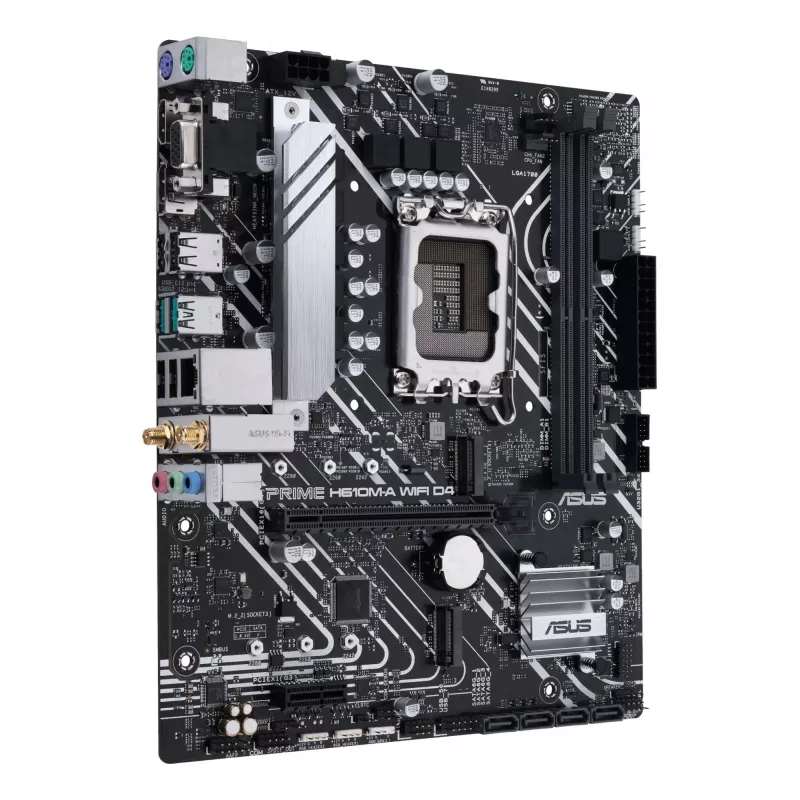 Placa base ASUS PRIME H610M-A WIFI D4 — Intel H610, LGA1700, micro ATX, DDR4, 2x DIMM, Wi‑Fi 5, Bluetooth 5.0, 2x M.2, HDMI 2.1, DP 1.4