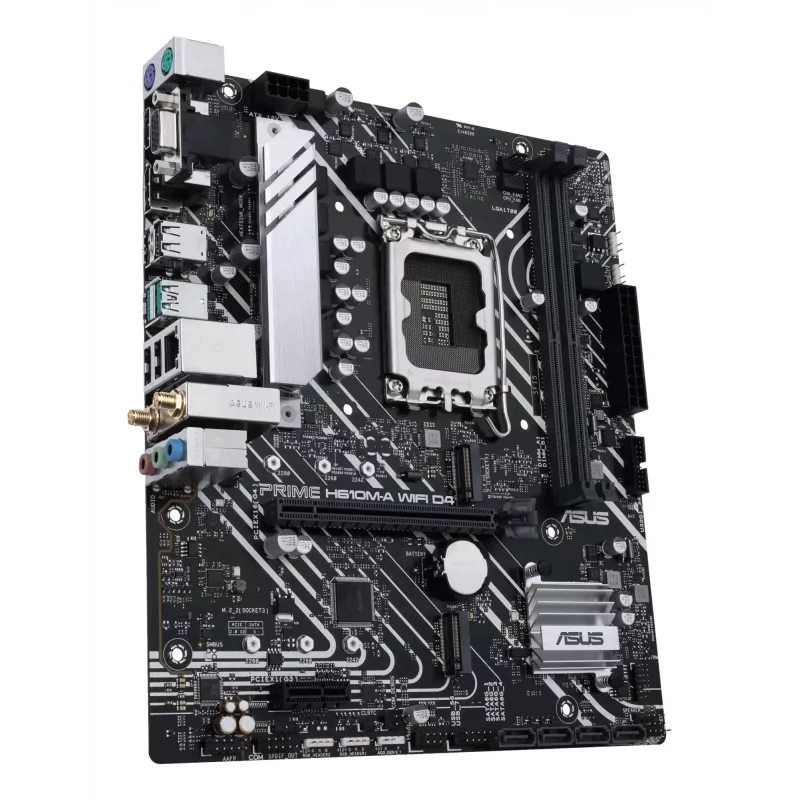 Placa base ASUS PRIME H610M-A WIFI D4 — Intel H610, LGA1700, micro ATX, DDR4, 2x DIMM, Wi‑Fi 5, Bluetooth 5.0, 2x M.2, HDMI 2.1, DP 1.4