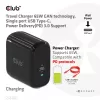 Cargador de viaje CLUB3D 65W tecnología GAN, puerto único USB Type-C, compatibilidad con Power Delivery (PD) 3.0