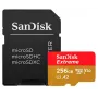 SanDisk Extreme PLUS microSDXC 256GB + adaptador SD, velocidad de lectura 200 MB/s, velocidad de escritura 140 MB/s, A2, C10, V30, UHS-I U3