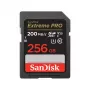 Tarjeta de memoria SDXC SANDISK Extreme PRO 256 GB UHS‑I U3 V30 Class 10 — lectura 200 MB/s, escritura hasta 140 MB/s, resistente a golpes