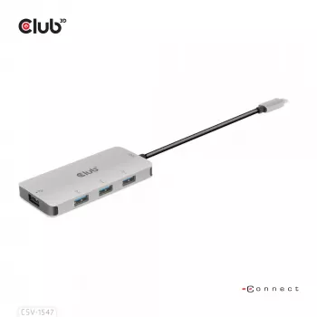 CLUB3D Hub USB-A de 4 puertos para USB-C – transferencia rápida de 10 Gbps