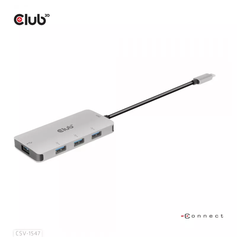 CLUB3D Hub USB-A de 4 puertos para USB-C – transferencia rápida de 10 Gbps