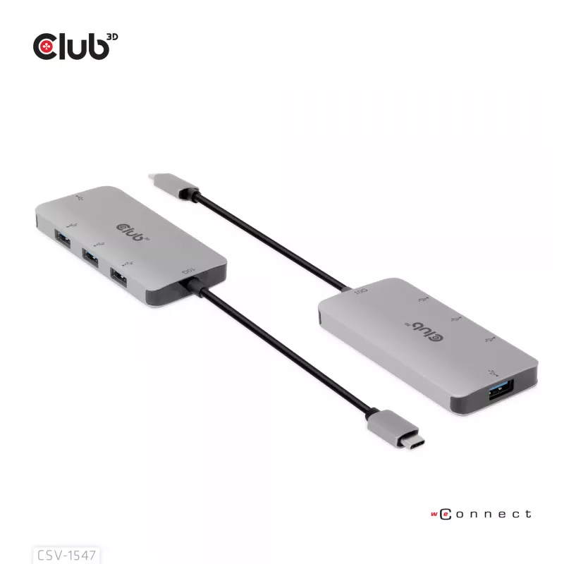 CLUB3D Hub USB-A de 4 puertos para USB-C – transferencia rápida de 10 Gbps