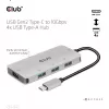 CLUB3D Hub USB-A de 4 puertos para USB-C – transferencia rápida de 10 Gbps
