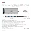 CLUB3D Hub USB-A de 4 puertos para USB-C – transferencia rápida de 10 Gbps