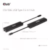 CLUB3D USB Gen1 Type-C, Hub 6 en 1 con HDMI 8K30Hz, 2xUSB Type-A, RJ45 y 2xUSB Type-C, Datos y carga PD 100 vatios