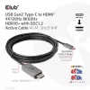 CLUB3D USB Gen2 Type-C a HDMI 4K120Hz 8K60Hz HDR10 con DSC1.2 cable activo M/M 3m / 9.84ft