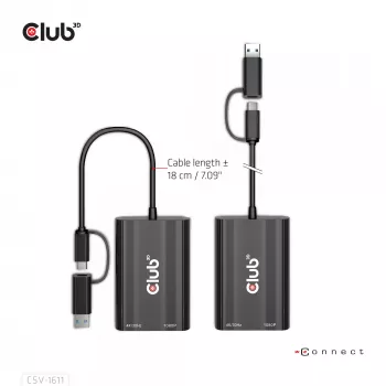 CLUB3D USB Gen1 Type-C/-A a Dual HDMI (4K/30Hz) / VGA (1080/60Hz)