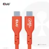 Cable USB-C a USB-C bidireccional CLUB3D CAC-1573, USB4 Gen 2x2, 2 m, Rojo, PD hasta 240 W