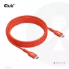Cable USB-C a USB-C bidireccional CLUB3D CAC-1573, USB4 Gen 2x2, 2 m, Rojo, PD hasta 240 W