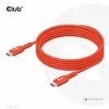 Cable USB-C a USB-C bidireccional CLUB3D CAC-1573, USB4 Gen 2x2, 2 m, Rojo, PD hasta 240 W