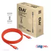 Cable USB-C a USB-C bidireccional CLUB3D CAC-1573, USB4 Gen 2x2, 2 m, Rojo, PD hasta 240 W