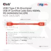 Cable USB-C a USB-C bidireccional CLUB3D CAC-1573, USB4 Gen 2x2, 2 m, Rojo, PD hasta 240 W
