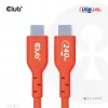 Cable USB-C a USB-C bidireccional CLUB3D CAC-1573, USB4 Gen 2x2, 2 m, Rojo, PD hasta 240 W
