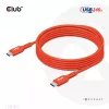 Cable USB-C a USB-C bidireccional CLUB3D CAC-1573, USB4 Gen 2x2, 2 m, Rojo, PD hasta 240 W