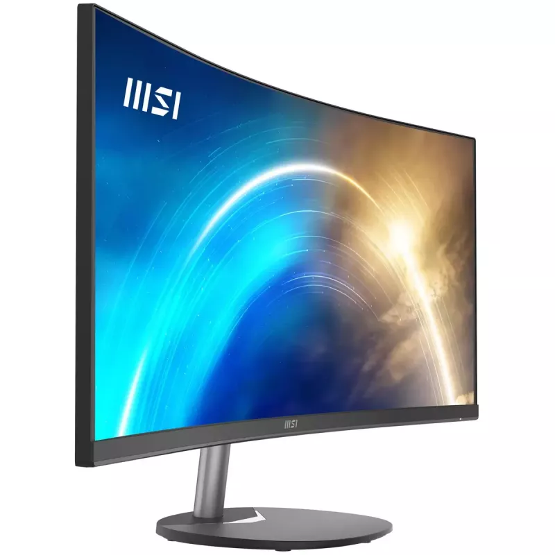 MSI Pro MP341CQ Monitor curvo 34 inch, 1500R, UWQHD (3440 x 1440), 21:9, 100Hz, VA, 4ms, HDMI, VGA, Altavoces integrados, Antirreflejo, Sin parpadeo, Baja luz azul, Certificado TÜV, VESA, Kensington, Negro