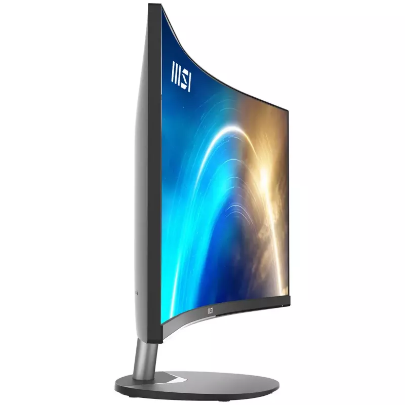 MSI Pro MP341CQ Monitor curvo 34 inch, 1500R, UWQHD (3440 x 1440), 21:9, 100Hz, VA, 4ms, HDMI, VGA, Altavoces integrados, Antirreflejo, Sin parpadeo, Baja luz azul, Certificado TÜV, VESA, Kensington, Negro