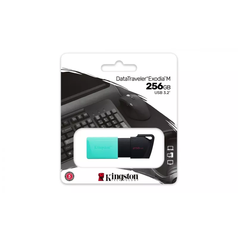 Kingston Technology DataTraveler 256GB USB3.2 Gen1 Exodia M (Negro + Turquesa)
