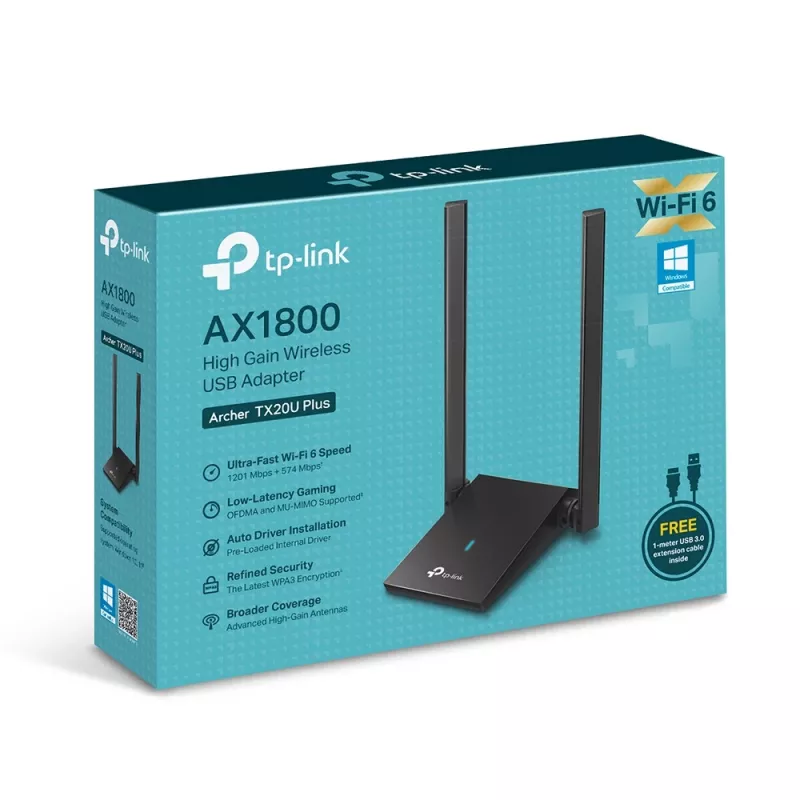 Adaptador inalámbrico TP-Link AX1800 Dual Antennas 2,4 GHz 5 GHz Wi-Fi 6