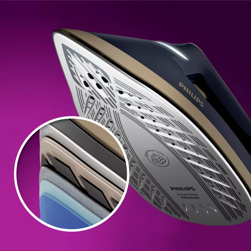 Philips PerfectCare 6000 Series PSG6066/20 centro de planchado, 2400 W, 8 bar, golpe de vapor de 600 g/min, depósito de 1,8 l, suela SteamGlide Advanced, negro/marrón