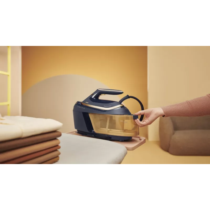 Philips PerfectCare 6000 Series PSG6066/20 centro de planchado, 2400 W, 8 bar, golpe de vapor de 600 g/min, depósito de 1,8 l, suela SteamGlide Advanced, negro/marrón