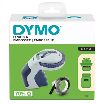 DYMO Omega Impresora de etiquetas en relieve | Pequeña impresora de etiquetas con rueda giratoria y diseño ergonómico | Para casa, bricolaje y manualidades (£/€ÄÖ & Ü)
