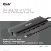 CLUB3D USB Gen 1 Type-C 8 en 1 MST Dual 4K60Hz Display Travel Dock