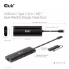 CLUB3D USB Gen 1 Type-C 8 en 1 MST Dual 4K60Hz Display Travel Dock