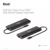 CLUB3D USB Gen 1 Type-C 8 en 1 MST Dual 4K60Hz Display Travel Dock