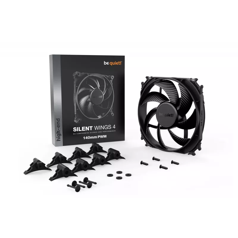 be quiet! SILENT WINGS 4 | Ventilador para carcasa de PC 140mm PWM 14 cm Negro 1 unidad