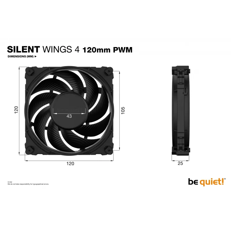 be quiet SILENT WINGS 4 | Ventilador para carcasa de PC 120mm PWM 12 cm Negro 1 ud.