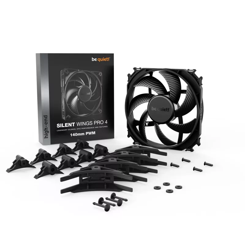 be quiet SILENT WINGS PRO 4 | Ventilador para carcasa de PC 140mm PWM 14 cm Negro 1 ud.