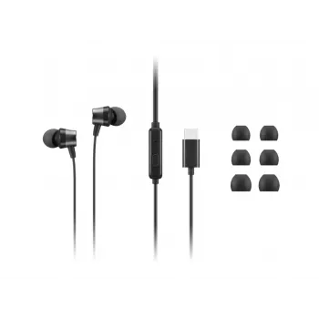 Lenovo 4XD1J77351 Auriculares / Headset con cable intraurales oficina / call center USB Type-C negro