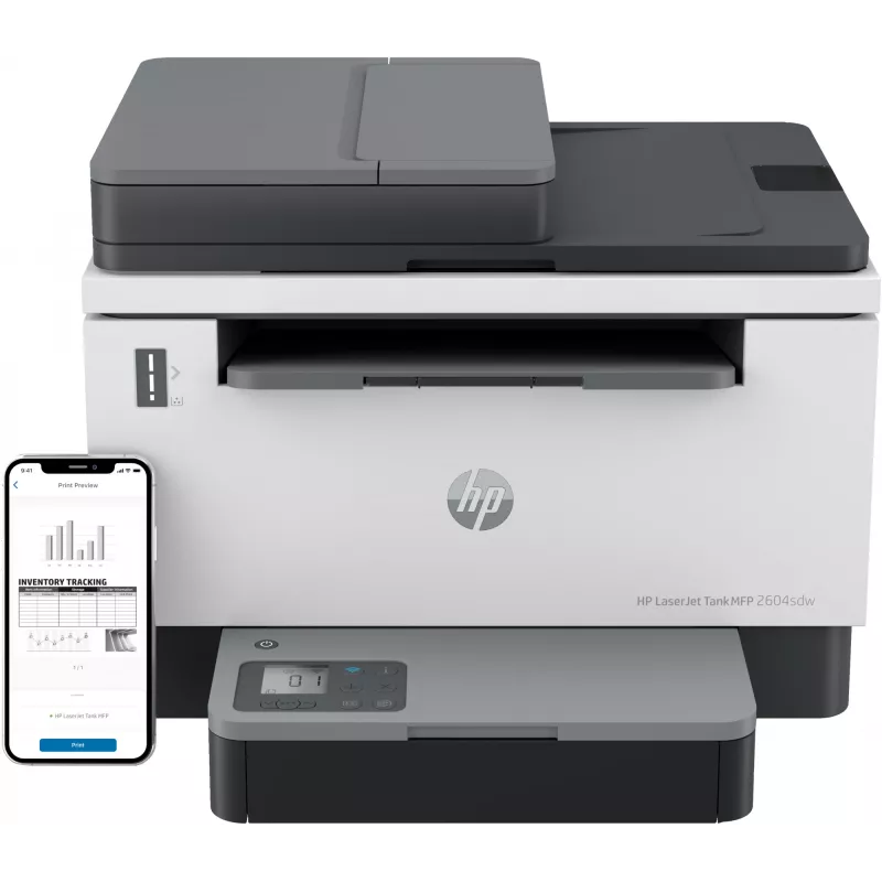 HP LaserJet Tank MFP 2604sdw Impresora, láser, impresión B/N, 600 x 600 DPI, A4, impresión directa, negro, gris