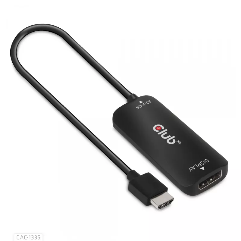 CLUB3D Adaptador activo HDMI + Micro USB a DisplayPort™ 4K120Hz o 8K30Hz M/H