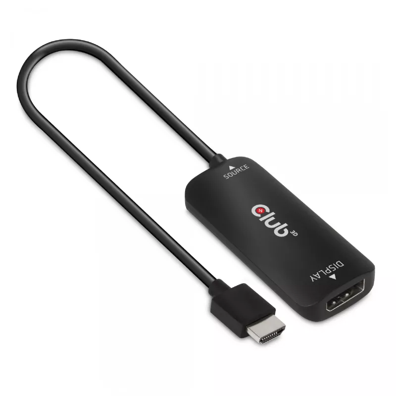 CLUB3D Adaptador activo HDMI + Micro USB a DisplayPort™ 4K120Hz o 8K30Hz M/H